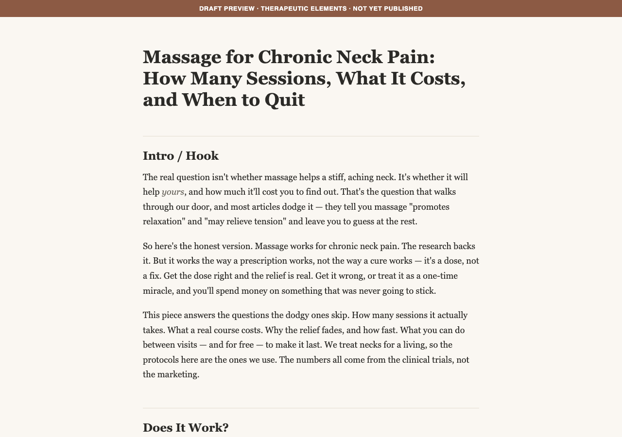 Preview thumbnail for Massage for Chronic Neck Pain: How Many Sessions, What It Costs, and When to Quit